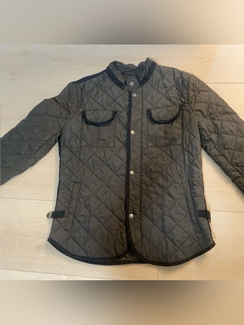 Zara Men's Quilted Jacket - Dark Olive